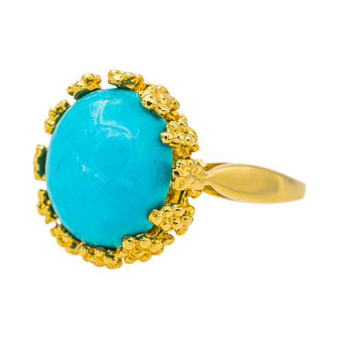 Bague 47 Bague en or jaune 18 carats sertie d’une turquoise 58 Facettes 4377131RV
