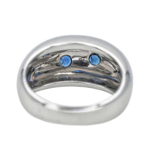 Bague 55 Bague demi-jonc en or blanc 18 carats sertie de saphirs 58 Facettes 4377132RV