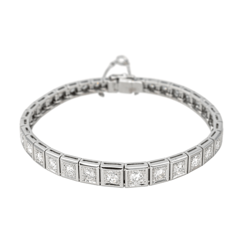 Bracelet Bracelet ligne en or blanc 18 carats et diamants 58 Facettes 4387216CN