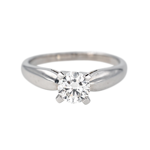 Bague 48 Bague solitaire en platine 950 avec diamant taille brillant 0,50 ct 58 Facettes 4387221CN