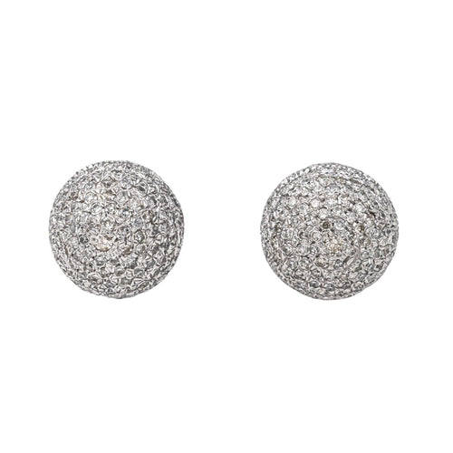 Boucles d'oreilles Boucles d’oreilles boules en or blanc 18 carats et diamants 58 Facettes 4388291CN