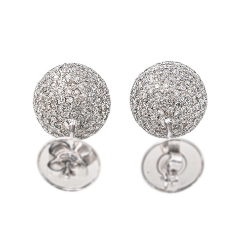Boucles d'oreilles Boucles d’oreilles boules en or blanc 18 carats et diamants 58 Facettes 4388291CN