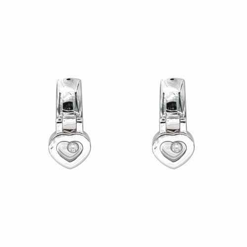 Boucles d'oreilles Chopard Happy Diamonds - Boucles d’oreilles dormeuses en or blanc et diamants 58 Facettes 4410625CN
