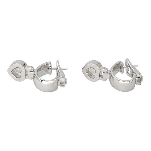Boucles d'oreilles Chopard Happy Diamonds - Boucles d’oreilles dormeuses en or blanc et diamants 58 Facettes 4410625CN