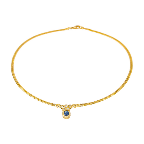 Collier Collier - Pendentif en or jaune 18 carats saphir et diamants 58 Facettes 4416915RV