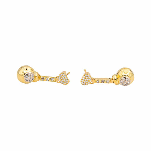 Boucles d'oreilles Boucles d'oreilles pendantes en or jaune 18 carats et diamants 58 Facettes 4423007CN