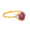 Bague 58 Bague en or jaune 18 carats avec rubis ovale et diamants 58 Facettes 4423551RV