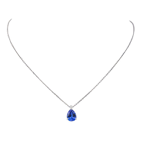 Collier Collier en or blanc 18 carats avec tanzanite et diamant 58 Facettes 4423605RV