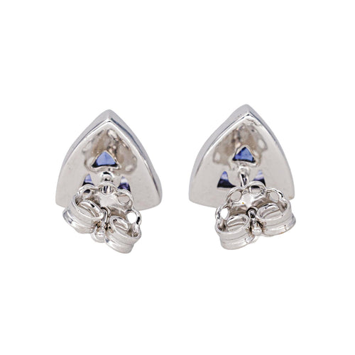 Boucles d'oreilles Boucles d’oreilles puces en or blanc 18 carats tanzanites et diamants 58 Facettes 4423606RV