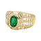 Bague 53 Bague en or jaune 18 carats avec émeraude ovale et diamants 58 Facettes 4445910CN