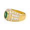 Bague 53 Bague en or jaune 18 carats avec émeraude ovale et diamants 58 Facettes 4445910CN