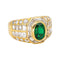 Bague 53 Bague en or jaune 18 carats avec émeraude ovale et diamants 58 Facettes 4445910CN