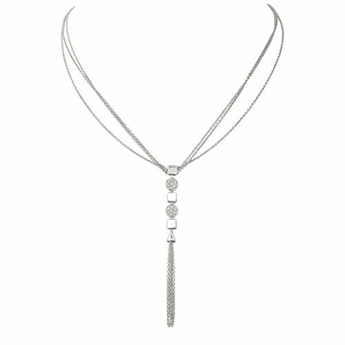 Collier Collier en or blanc 18 carats serti de diamants 58 Facettes 4450383CN