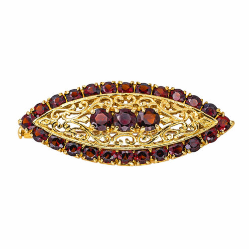 Broche Broche en or jaune 18 carats sertie de grenats 58 Facettes 4461455CN