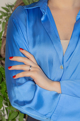 Bague 59 Dinh Van - Bague alliance carrée en or blanc 18 carats 58 Facettes 4463972CN