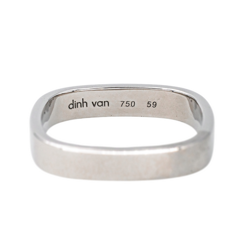 Bague 59 Dinh Van - Bague alliance carrée en or blanc 18 carats 58 Facettes 4463972CN