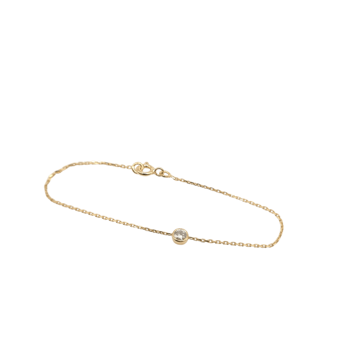 Bracelet Bracelet or jaune serti d'un diamant 58 Facettes