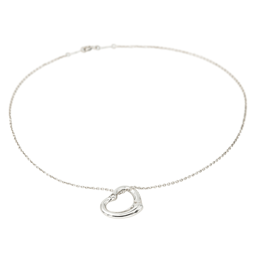 Collier Tiffany & Co Elsa Peretti - Collier Open Heart en argent 925 avec diamant 58 Facettes 4516623RV