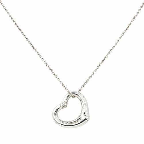 Collier Tiffany & Co Elsa Peretti - Collier Open Heart en argent 925 avec diamant 58 Facettes 4516623RV