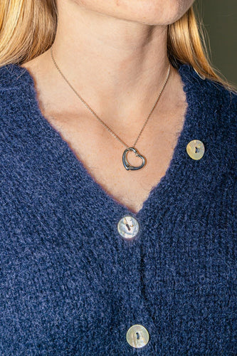 Collier Tiffany & Co Elsa Peretti - Collier Open Heart en argent 925 avec diamant 58 Facettes 4516623RV