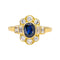 Bague 59 Bague en or jaune 18 carats avec saphir ovale et diamants 58 Facettes 4518943CN