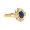 Bague 59 Bague en or jaune 18 carats avec saphir ovale et diamants 58 Facettes 4518943CN