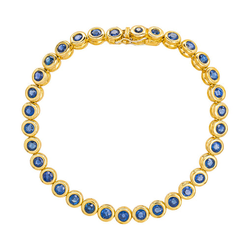 Bracelet Bracelet tennis en or jaune 18 carats serti de saphirs 58 Facettes 4526959CN