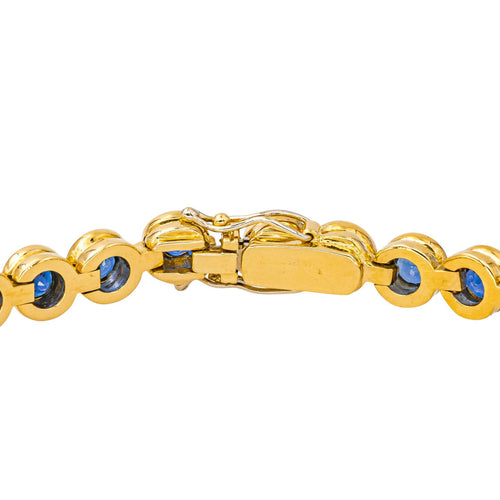 Bracelet Bracelet tennis en or jaune 18 carats serti de saphirs 58 Facettes 4526959CN