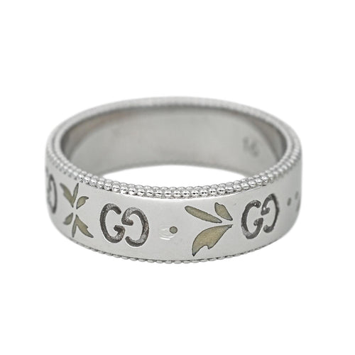 Bague 56 Gucci Icon Blossom - Bague en or blanc 18 carats émaillée 58 Facettes 4542627CN
