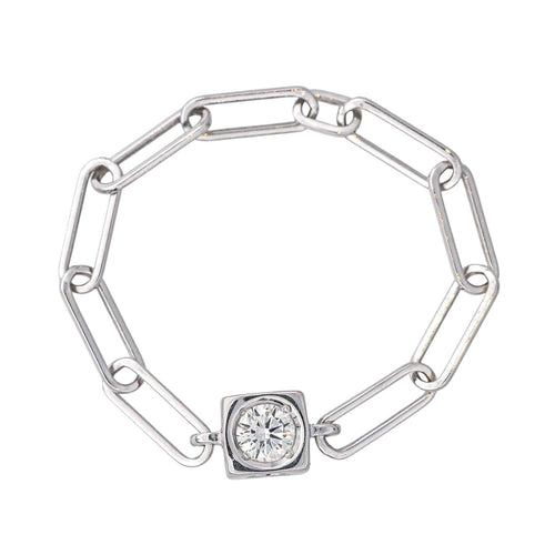Bague 50 Dinh Van Le Cube - Bague en or blanc 18 carats et diamant 58 Facettes 4557321CN