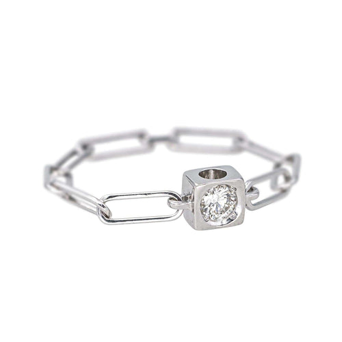 Bague 50 Dinh Van Le Cube - Bague en or blanc 18 carats et diamant 58 Facettes 4557321CN