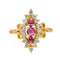 Bague 53 Bague marquise en or jaune 18 carats, rubis et diamants 58 Facettes 4562575CN
