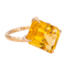 Bague 55 Bague cocktail en or rose avec citrine taille émeraude 58 Facettes 4578557RV