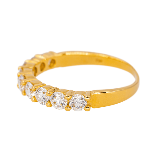 Bague 56 Bague demi-alliance en or jaune 18 carats et diamants 58 Facettes 4578563RV