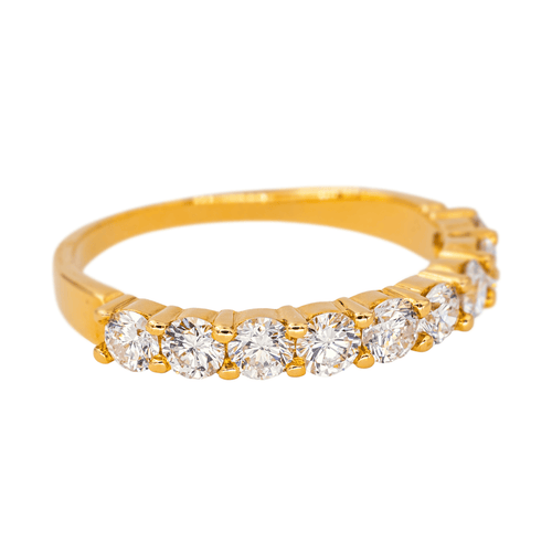 Bague 56 Bague demi-alliance en or jaune 18 carats et diamants 58 Facettes 4578563RV