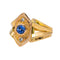 Bague 51 Bague en or jaune et or rose 18 carats avec saphir et diamants 58 Facettes 4651176CN