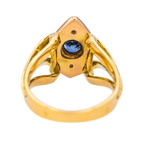 Bague 51 Bague en or jaune et or rose 18 carats avec saphir et diamants 58 Facettes 4651176CN