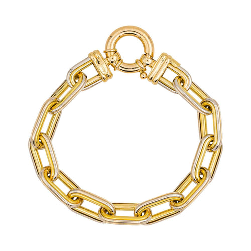 Bracelet Bracelet maille forçat jumelée en or jaune 18 carats 58 Facettes 4651187CN