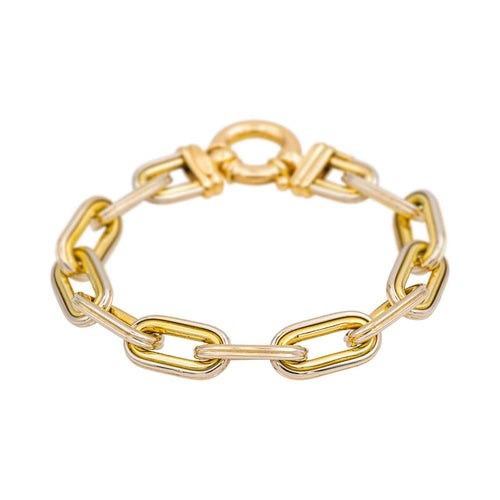 Bracelet Bracelet maille forçat jumelée en or jaune 18 carats 58 Facettes 4651187CN