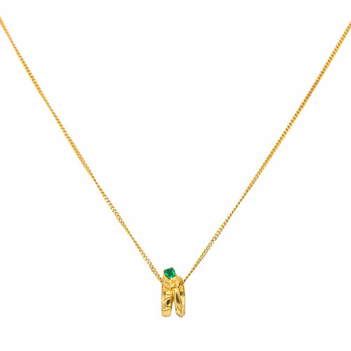 Collier Gucci Ouroboros - Collier pendentif en or jaune et émeraude 58 Facettes 4653168RV