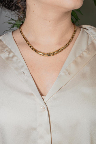 Collier Collier maille palmier en or jaune 18 carats 58 Facettes 4656658CN