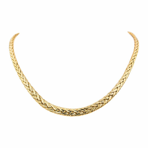 Collier Collier maille palmier en or jaune 18 carats 58 Facettes 4658396CN