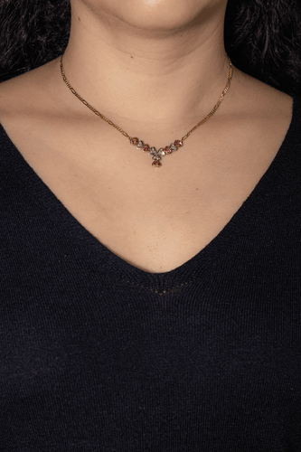 Collier Collier motifs cœurs en or jaune et blanc 18 carats, diamants et rubis 58 Facettes 4670260CN