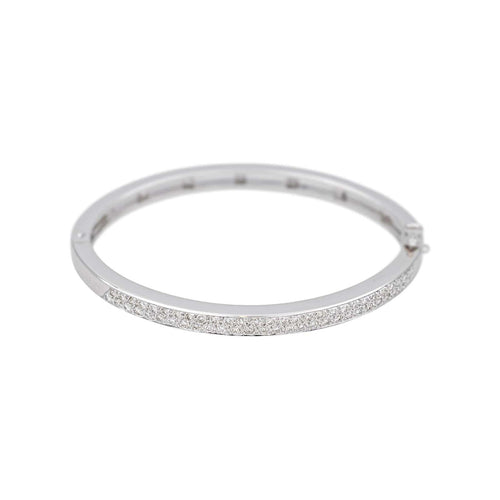 Bracelet Bracelet jonc en or blanc 18 carats et diamants 58 Facettes 4672915RV