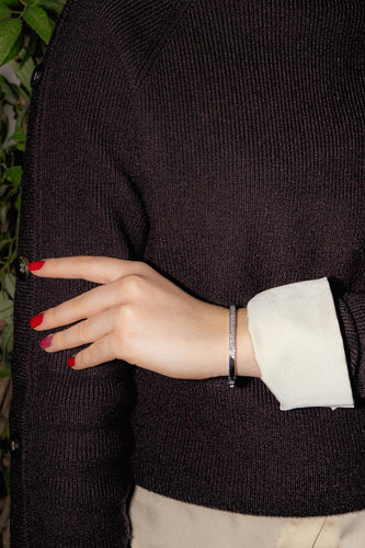 Bracelet Bracelet jonc en or blanc 18 carats et diamants 58 Facettes 4672915RV