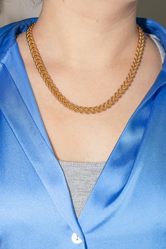 Collier Collier maille tressée en or rose 18 carats 58 Facettes 4681525CN