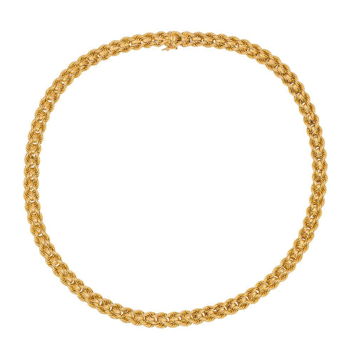 Collier Collier maille tressée en or rose 18 carats 58 Facettes 4681525CN