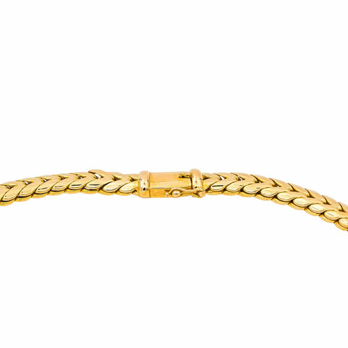 Collier Collier maille épi en or jaune 18 carats 58 Facettes 4686177CN