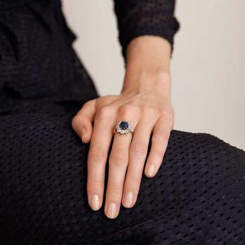 Bague 50 Bague Pompadour en or jaune 18k et saphir, diamants 58 Facettes BO/230008 STA