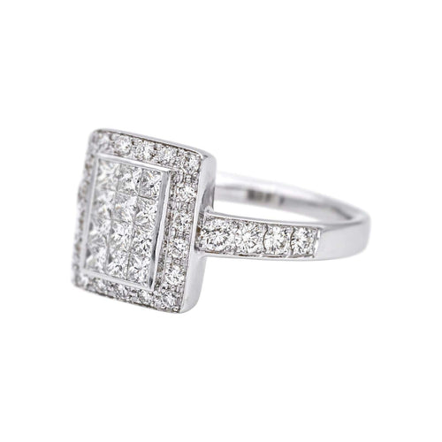 Bague 52 Bague en or blanc 18 carats sertie de diamants 58 Facettes 4693192RV